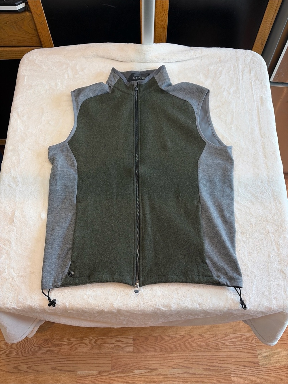 GREYSON Zip Up Vest Green & Gray Mens Sz L